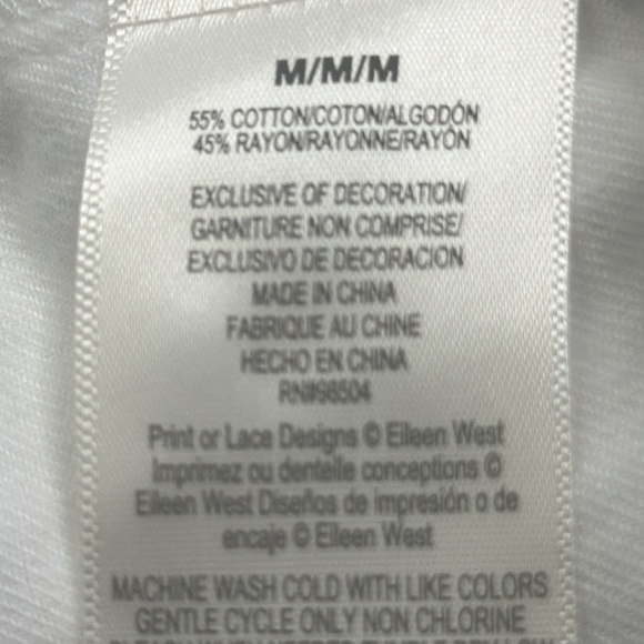 Eileen west Olivia long poet night gown cotton Rayon white dress size medium new - Picture 12 of 12